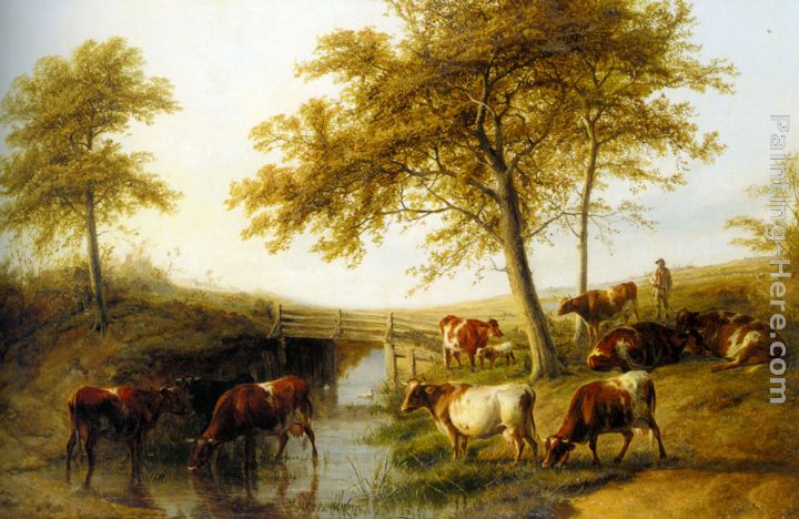 Thomas Sidney Cooper Cattle Resting By A Brook